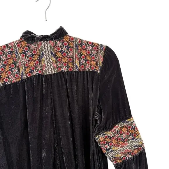 Johnny Was 4 Love Liberty Velvet Embroidered Full Zip Jacket Boho Womens Small - Picture 8 of 8